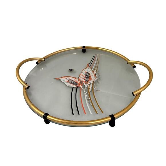 MCM CROV Over Line CRISTAL GLASSES and Glass tray - bar cart accessories - Picture 2 of 8